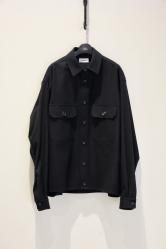 THE RERACS 2/54 College Flannel Cpo Short Shirt BLACK