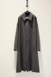 THE RERACS Super140 Light Melton The Bal Collar Coat GRAY BROWN

