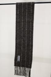 OUR LEGACY ESTATE SCARF Brown Pinstripe Fuzzy Alpaca
