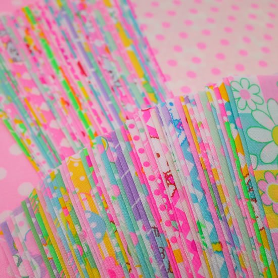 オリジナル生地 スクエア アソートピース 「15cm」100枚セット 【10%OFF】 - ピンクス 可愛い生地 型紙 材料の通販 蛍光 カラフル