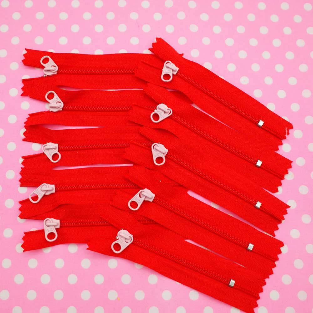 ファスナー 8cm レッド10
