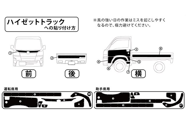 ハードカーゴ イージーデカール 軽トラ用 - 庭師道具なら【KYOUENstoe】庭師道具・造園資材の販売と通販