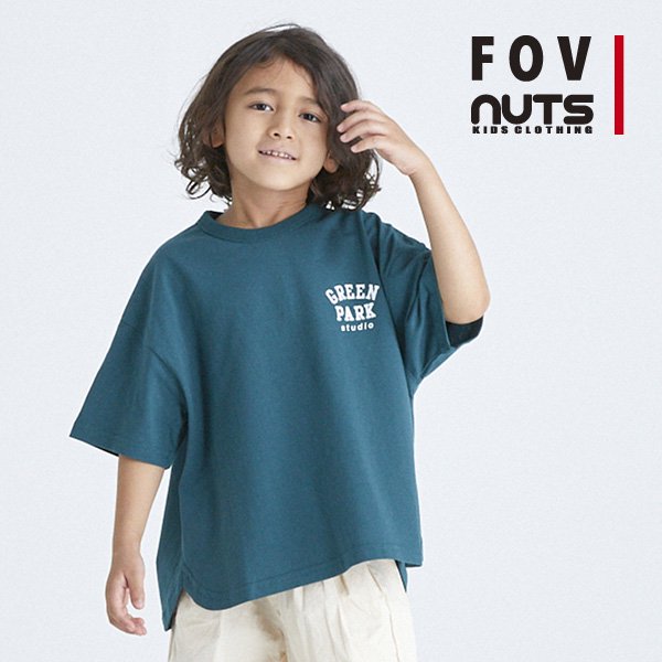 FOV フォブ603406 GREEN PARK 3/4sleeve GREEN PARKプリント6分袖Tシャツグリーン - ブランド子供服  ベビー服のNUTS KIDS CLOTHING ナッツキッズクローズ