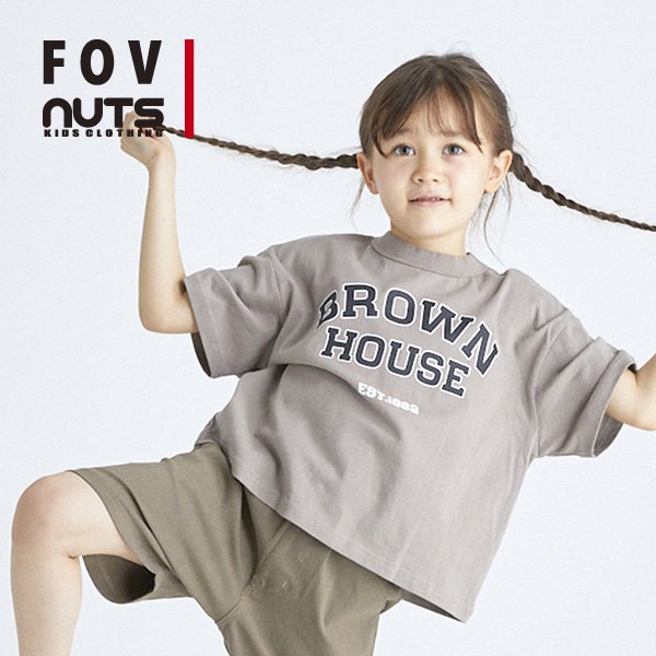 FOV フォブ603415 BROWN HOUSE TshirtsBROWN HOUSEプリントTシャツアッシュグレー - ブランド子供服  ベビー服のNUTS KIDS CLOTHING ナッツキッズクローズ