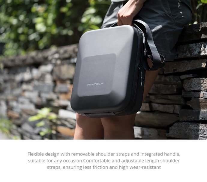 PGY Mavic 2用 キャリングバッグは、片手持ちや肩掛けで使うことができ、様々な利用シーンで使いやすいデザインになっています。