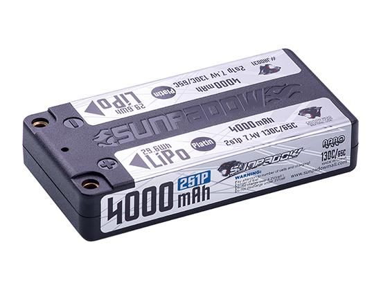 SUNPADOW 7.4V / 4000mAh /130C Platin リポバッテリー(ショート)