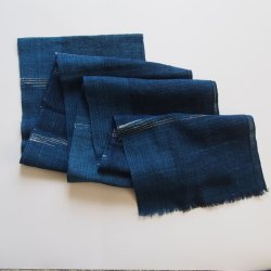 手紡ぎ手織り草木染め　兵児帯　藍