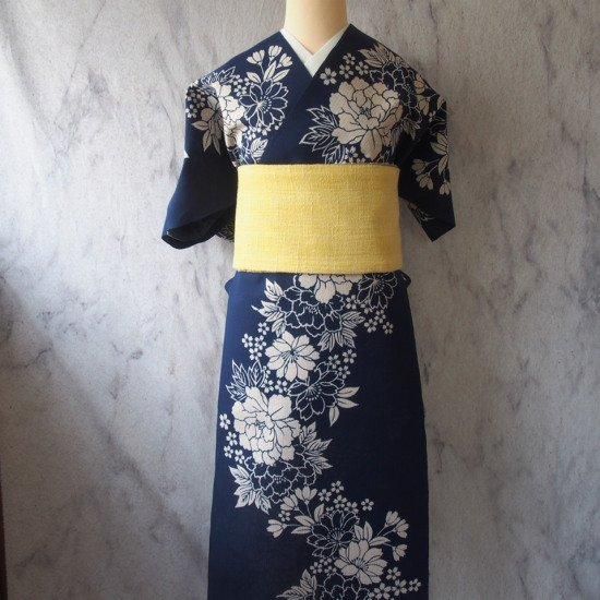 楽天市場】浴衣 美術サロン 綿絽 ダマスク模様 グレージュ