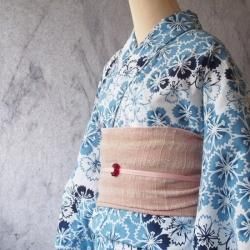 はじめてきもの小梅の草木染大人の兵児帯、普通の半幅帯