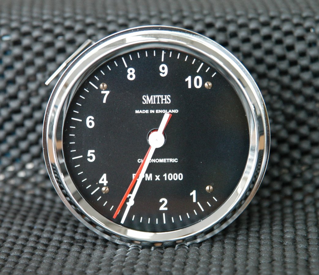 80㎜Φ Tachometer SMITHSロゴ 10,000rpm クロムメッキ - Omega BMW 