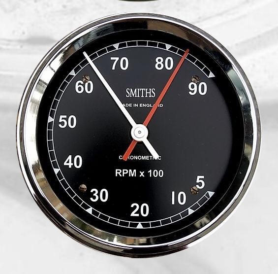 80㎜Φ Tachometer SMITHSロゴ 9,000rpm クロムメッキ - Omega BMW Rider Equipment Shop