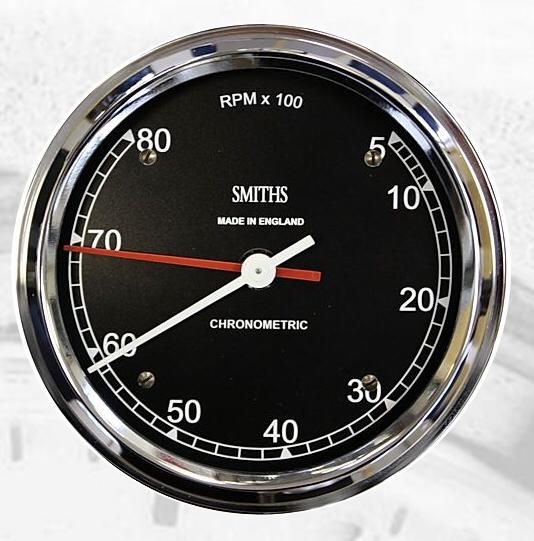 80㎜Φ Tachometer SMITHSロゴ 8,000rpm クロムメッキ - Omega BMW 