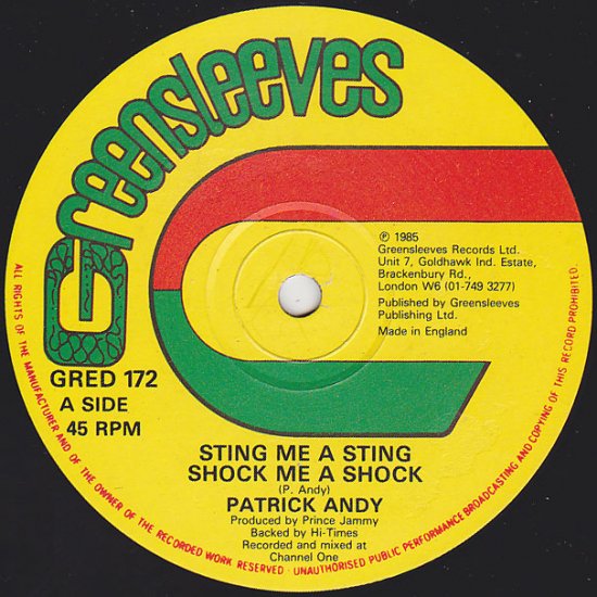 A:STING ME A STING / PATRICK ANDYB:EVERY POSSE GET READY / TONTO IRIE -  STAMINA RECORDS / VINTAGE REGGAE RECORD SHOP