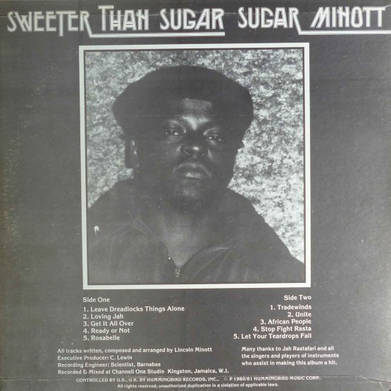 SWEETER THAN SUGAR / SUGAR MINOTT - STAMINA RECORDS / VINTAGE