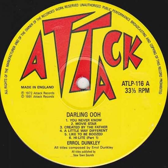 RE-USED】DARLING OOH! / ERROL DUNKLEY - STAMINA RECORDS
