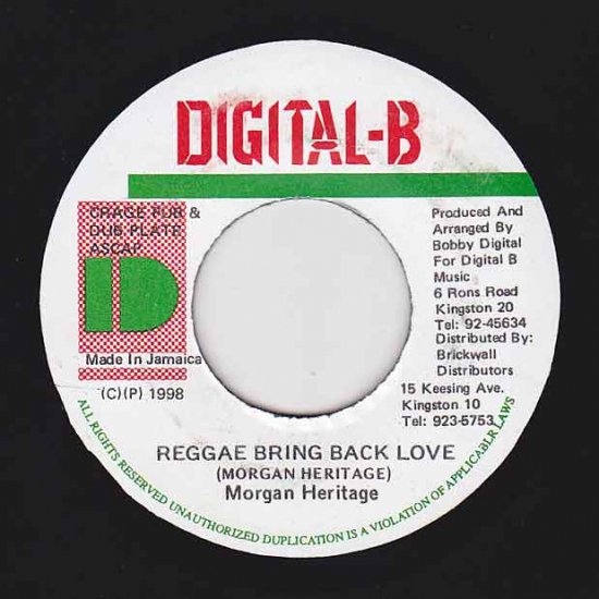 REGGAE BRING BACK LOVE / MORGAN HERITAGE - STAMINA RECORDS 