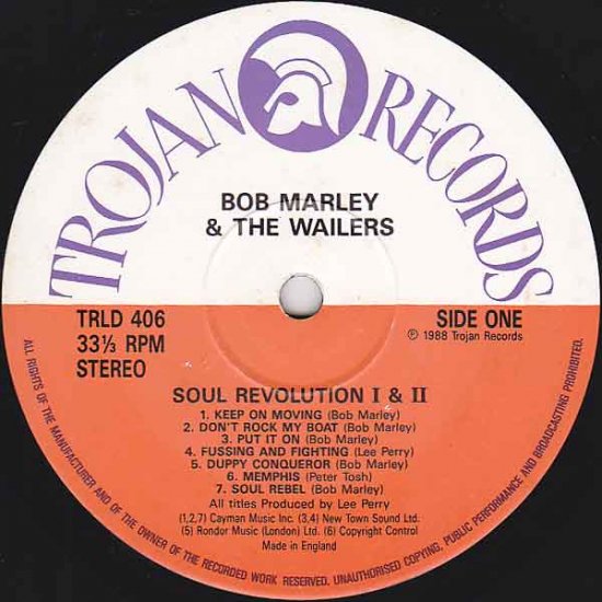 RE-USED】SOUL REVOLUTION 1 AND 2 / BOB MARLEY & THE WAILERS - STAMINA RECORDS  / VINTAGE REGGAE RECORD SHOP