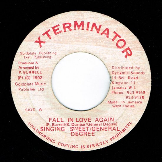 FALL IN LOVE AGAIN / SINGING SWEET & GENERAL DEGREE - STAMINA RECORDS /  VINTAGE REGGAE RECORD SHOP