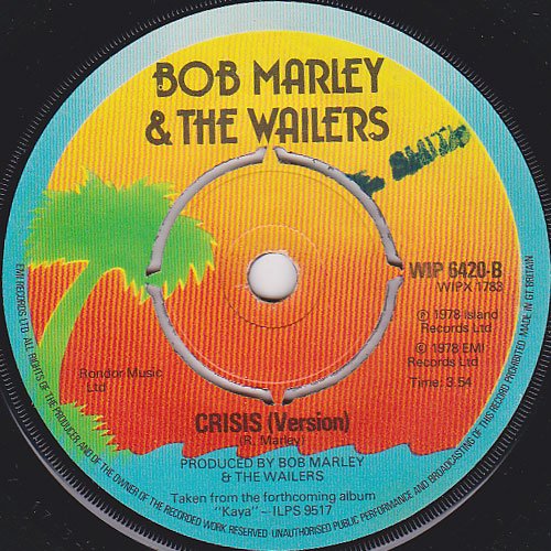 A:IS THIS LOVE / BOB MARLEY AND THE WAILERSB:CRISIS ( VERSION ) / BOB  MARLEY u0026 THE WAILERS - STAMINA RECORDS / VINTAGE REGGAE RECORD SHOP