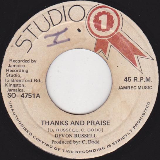 ジャマイカ7” Devon Russell Thanks And Praise SO4751 Studio One /00050 137913308.jpg?cmsp_timestamp=