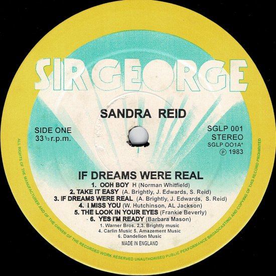 IF DREAMS WERE REAL / SANDRA REID - STAMINA RECORDS / VINTAGE 