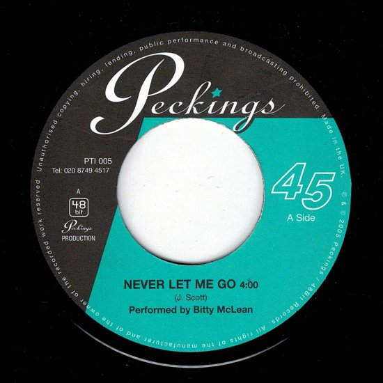 A:NEVER LET ME GO / BITTY McLEANB:FULLY LOADED / JERICHO HORN