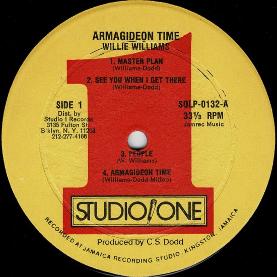 ARMAGIDEON TIME / WILLIE WILLIAMS - STAMINA RECORDS / VINTAGE ...