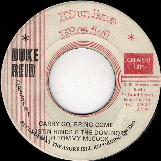 A:CARRY GO BRING COME / JUSTIN HINDS & THE DOMINOESB:ONCE A