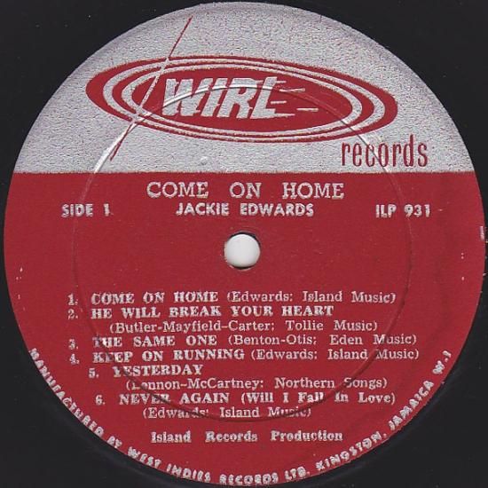 COME ON HOME / JACKIE EDWARDS - STAMINA RECORDS / VINTAGE