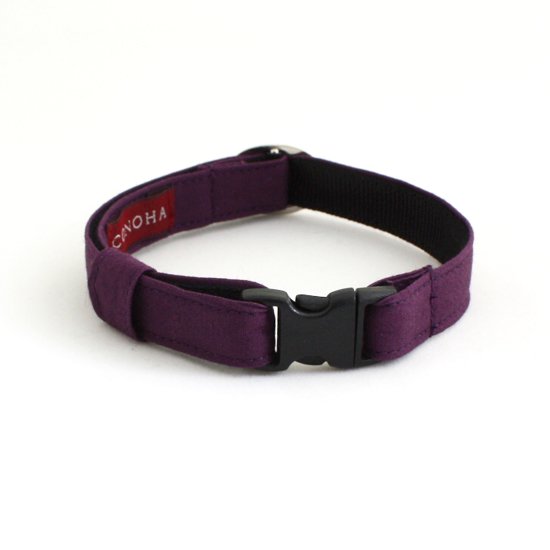 紫色のシンプル猫首輪｜猫の首輪専門店CONOHA