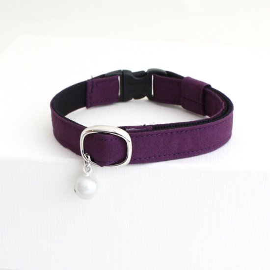 紫色のシンプル猫首輪｜猫の首輪専門店CONOHA