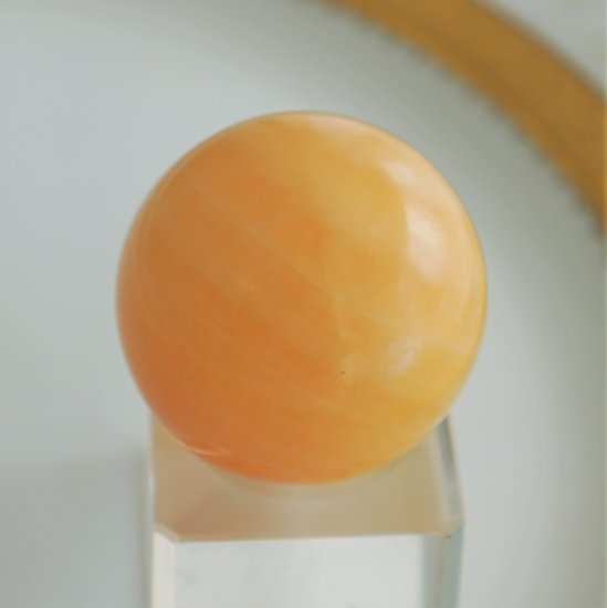 オレンジカルサイト・スフィア　35mm B - Crystalcolors* パワーストーン、天然石通販、癒しのショップ