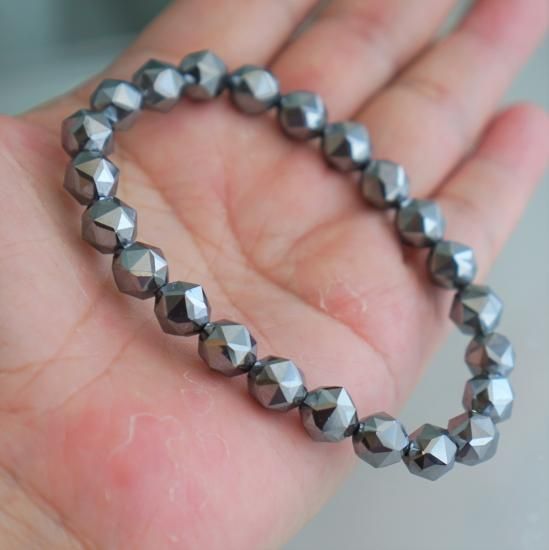 テラヘルツブレスレット テラヘルツ鉱石ブレスレット◇ミラーボールカット 12mm玉◇