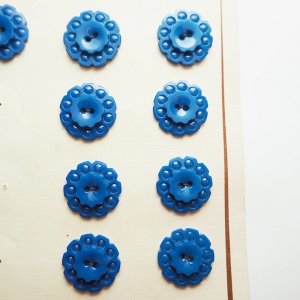 丸フリルボタンS（ブルー）