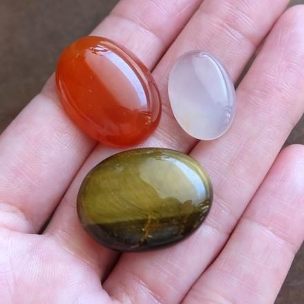 天然石ルースカボション お買い得セット カーネリアン・タイガー