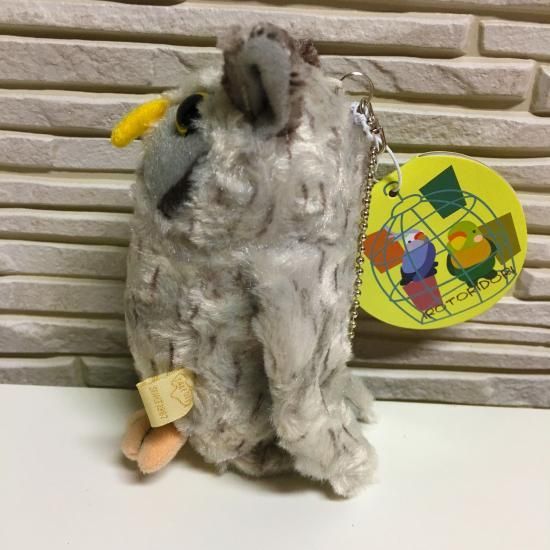 良好品】 羊毛フェルトふくろう アフリカオオコノハズク 置物