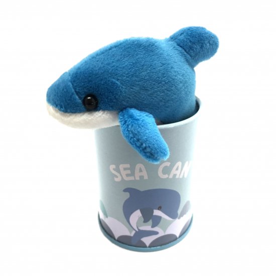 SEA 缶　イルカ(ブルー) - ぬいぐるみメーカーTAKE OFFの公式オンラインショップ　5000円以上のご購入で送料無料！