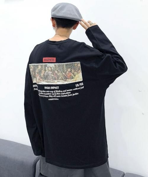 Neos ネオス ビッグシルエット リバーシブル加工 変色 スパンコール Last Supper Tシャツ