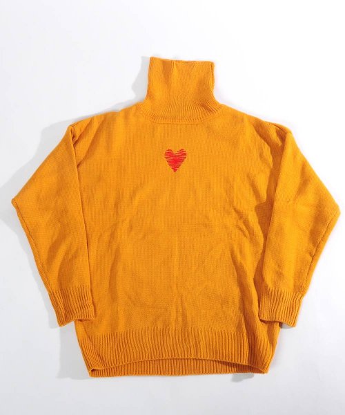 【個性派】 90's メンズ セーター オレンジ 刺繍ロゴ メキシコ ★希少パグ男の古着←全商品見れます