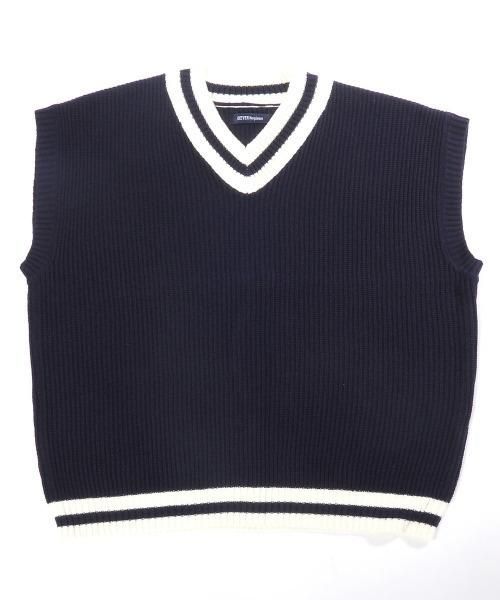 ◎90s USA製ONETTA Vネック チルデン コットンニット ベスト XL trim_ofcrs_itemb697f86aa28811e