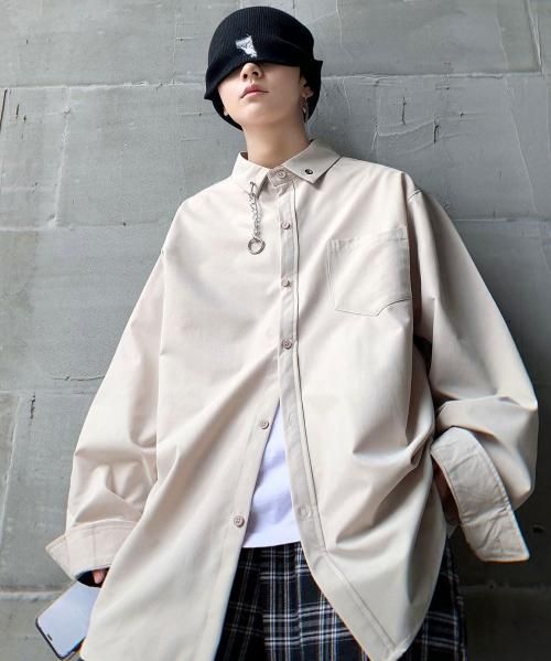 Neos ネオス ルーズシルエット チェーン タイ ロングスリーブ シャツ メンズファッション Spade Neos ネオス ルーズシルエット チェーン タイ ロングスリーブ シャツ メンズファッション Spade