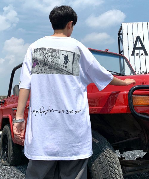 neos -addictive design-】MARK GONZALES マークゴンザレス ビッグシルエット バックプリント スケーター ロゴ  アート フォト Tシャツ○ - メンズファッション SPADE