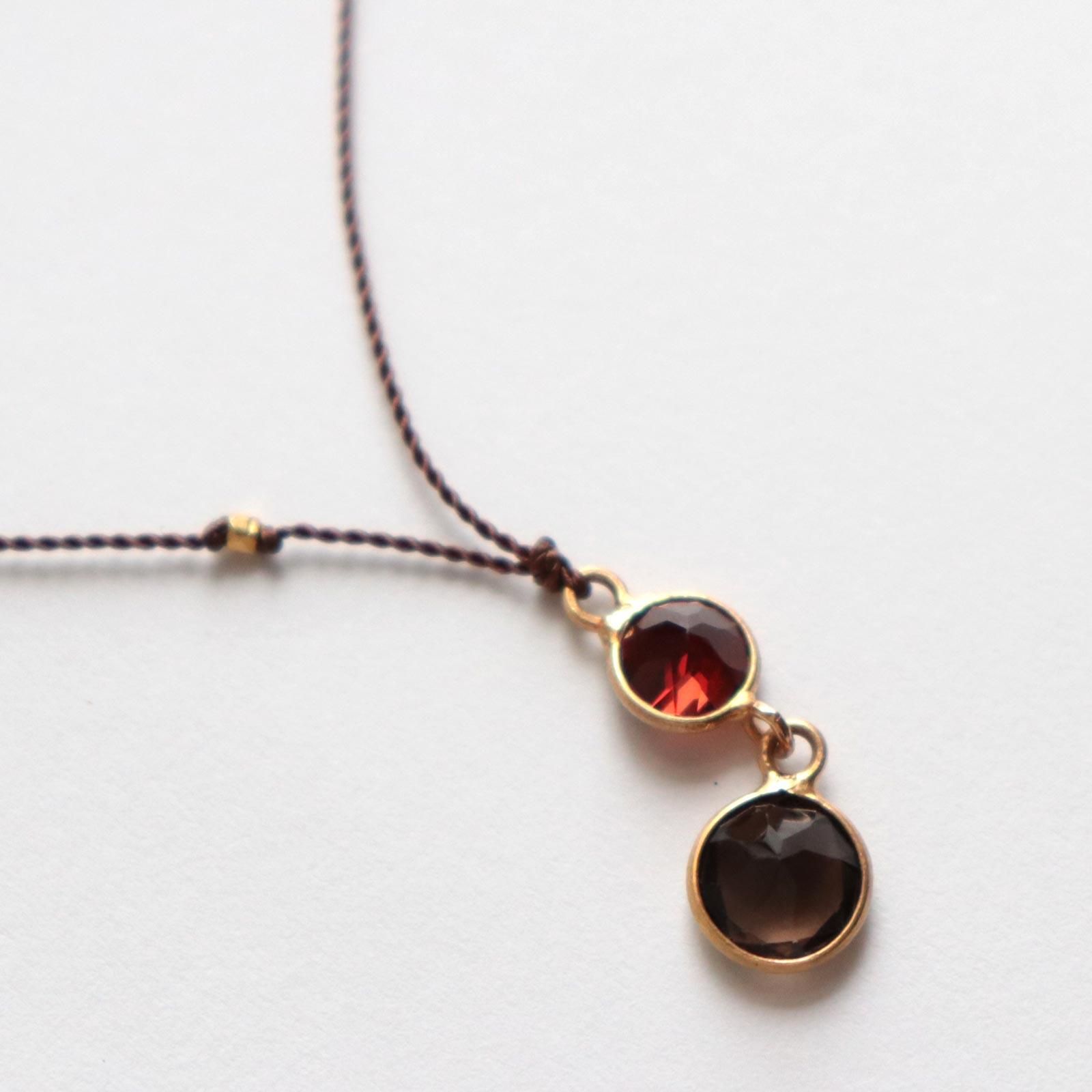 Margaret Solow | Enclosed RoundSmokey Quartz and Garnet Necklace - ViVO,VA  online market