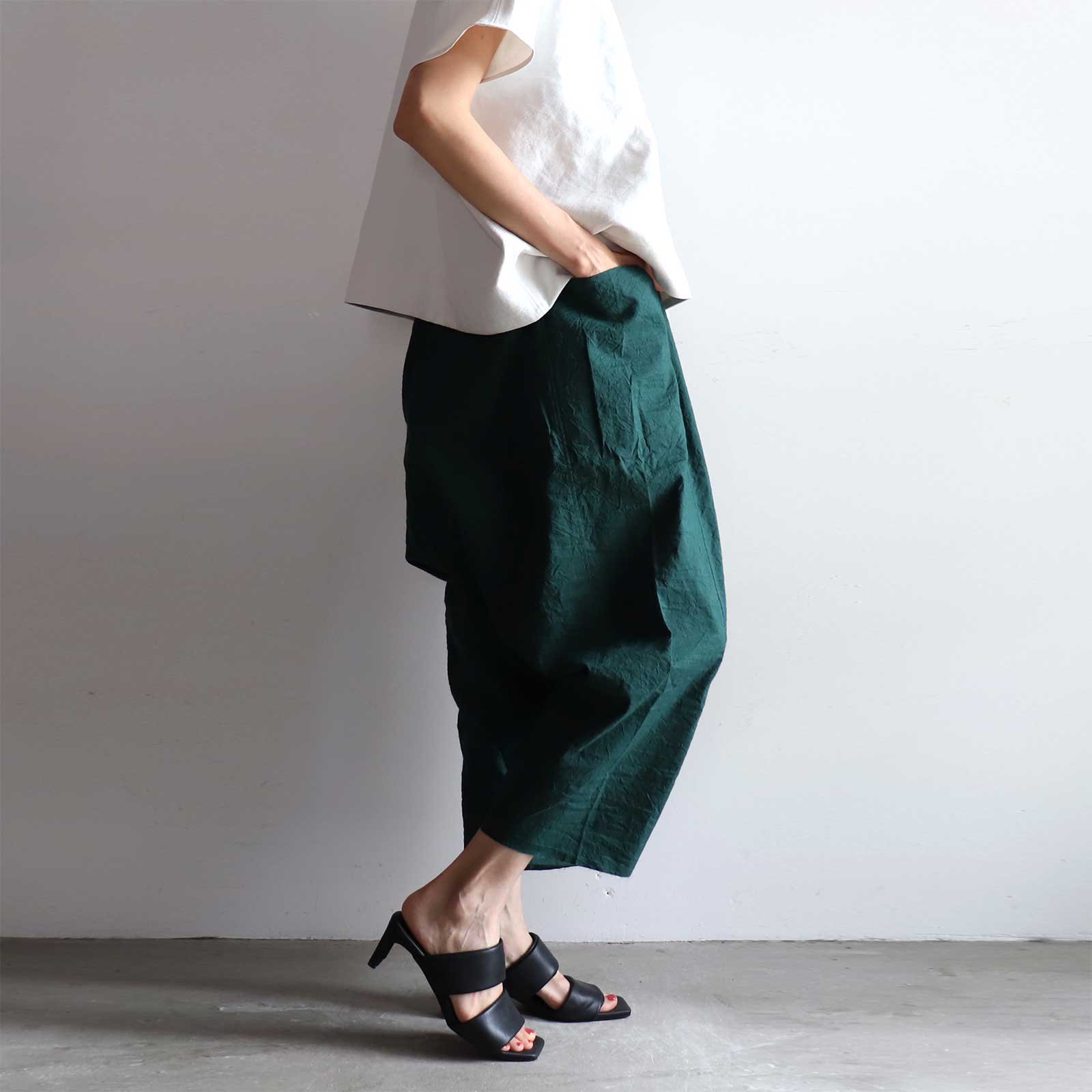 ヒムカシ製図 - 耳鳴！Paper kruta pants -（ えんぴつストライプ・画用紙布 ) - ViVO,VA online market