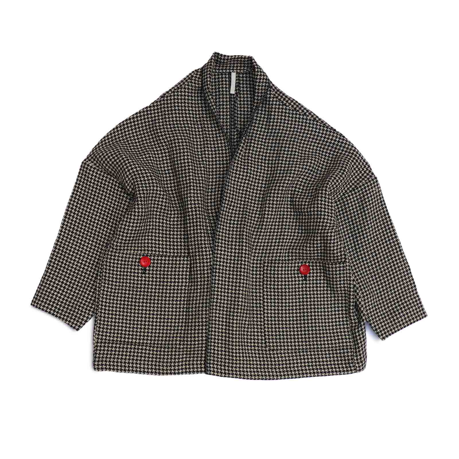 ヒムカシ製図 - 耳鳴！ 着和物 Jacket（ クラシックリネン千鳥格子 ） - ViVO,VA online market