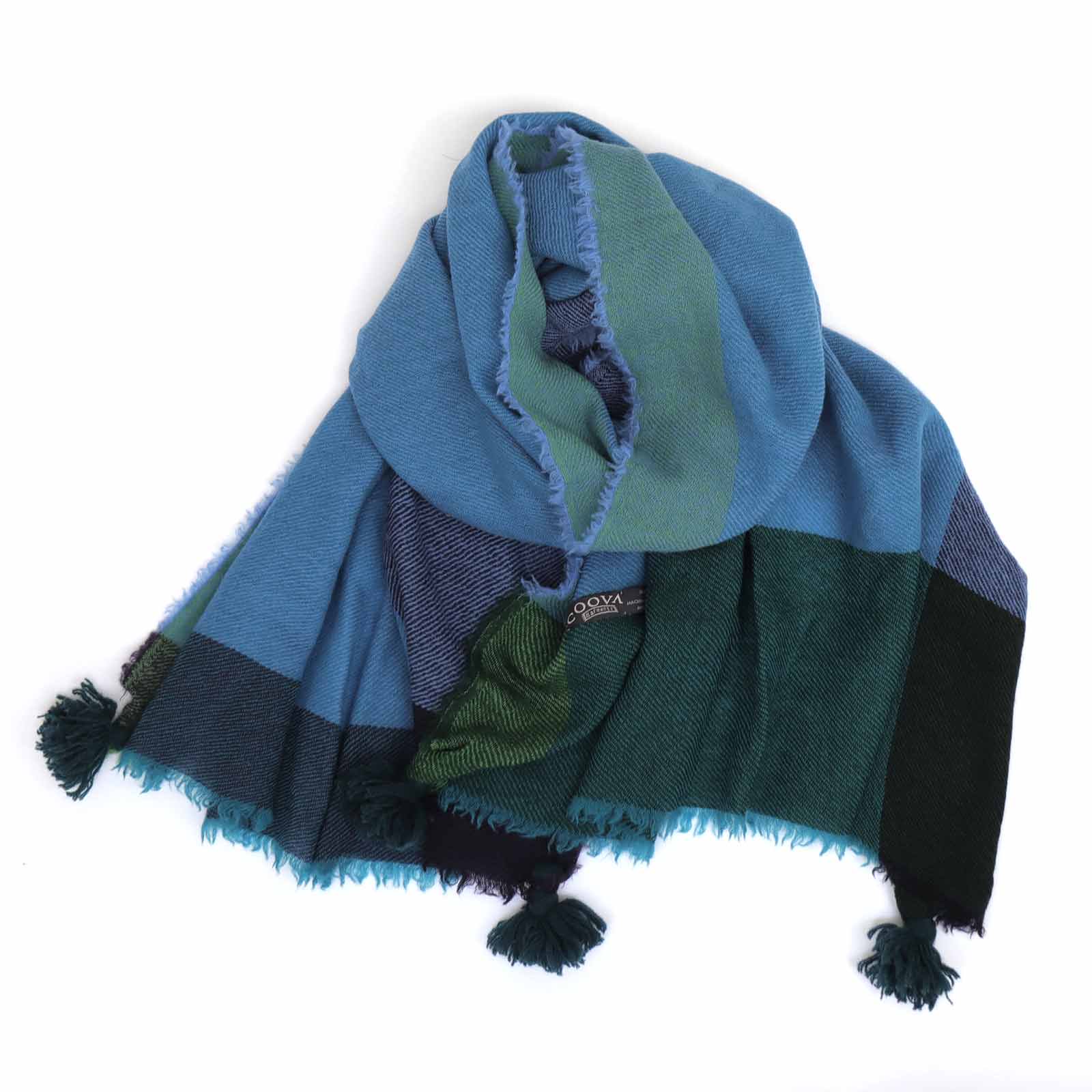 <img class='new_mark_img1' src='https://img.shop-pro.jp/img/new/icons8.gif' style='border:none;display:inline;margin:0px;padding:0px;width:auto;' />COOVA | WOOL SHAMBRAY WITH TASSELS | COBALT BLUE