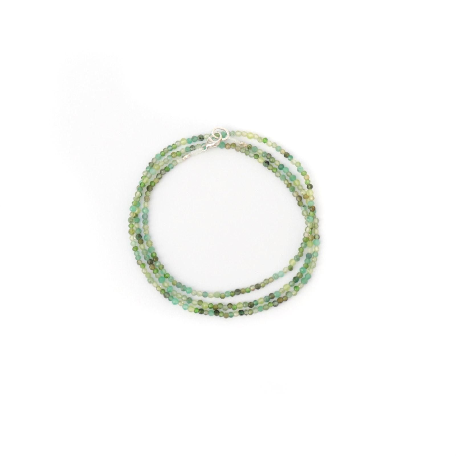 Margaret Solow | Multi Stone Triple Wrap Bracelet | Green