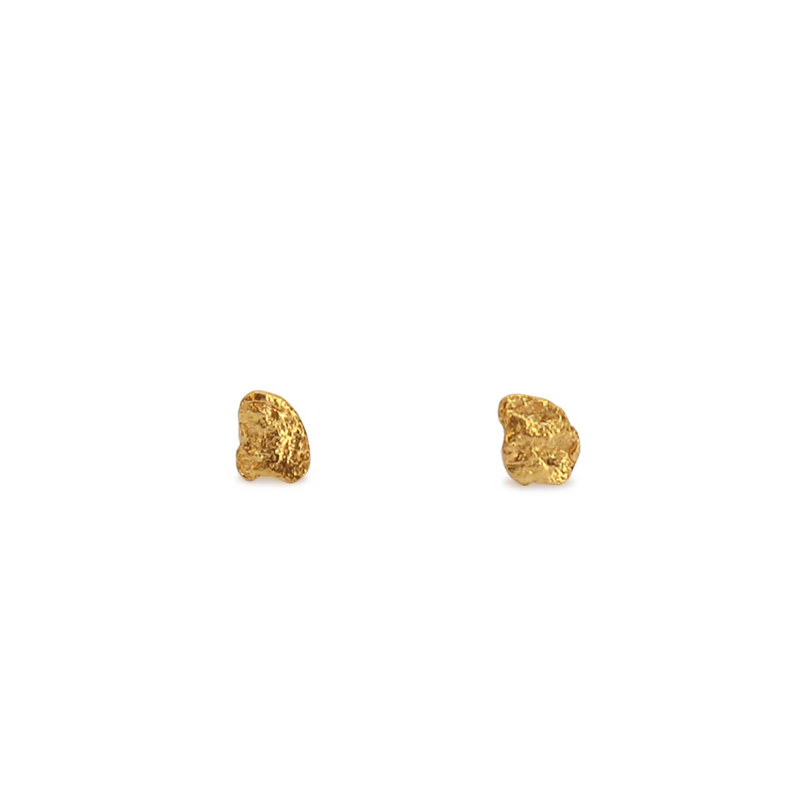 Gold Nugget Earrings | Small | 01