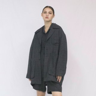 VOAAOV<br>BISHU LINEN X POLYESTER BLENDED YARN JACKET<img class='new_mark_img2' src='https://img.shop-pro.jp/img/new/icons2.gif' style='border:none;display:inline;margin:0px;padding:0px;width:auto;' />