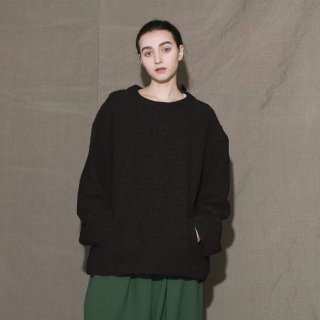my beautiful landlet<br>RECYCLED WOOL PILE CREW NECK PULLOVER